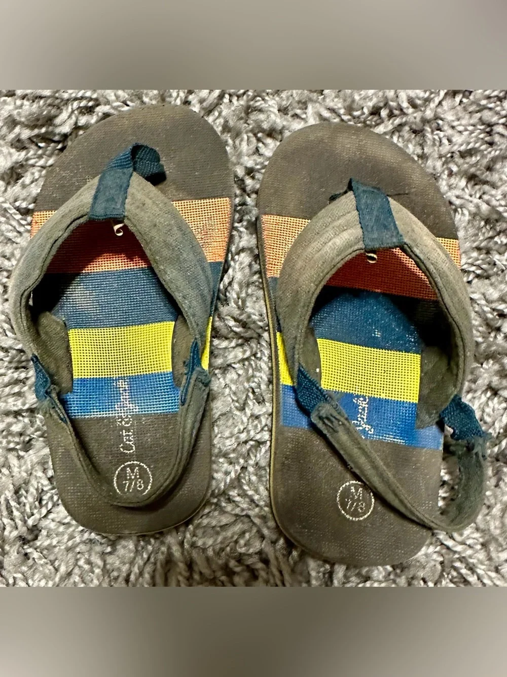 adidas Navy and Red Kids Athletic Sandals